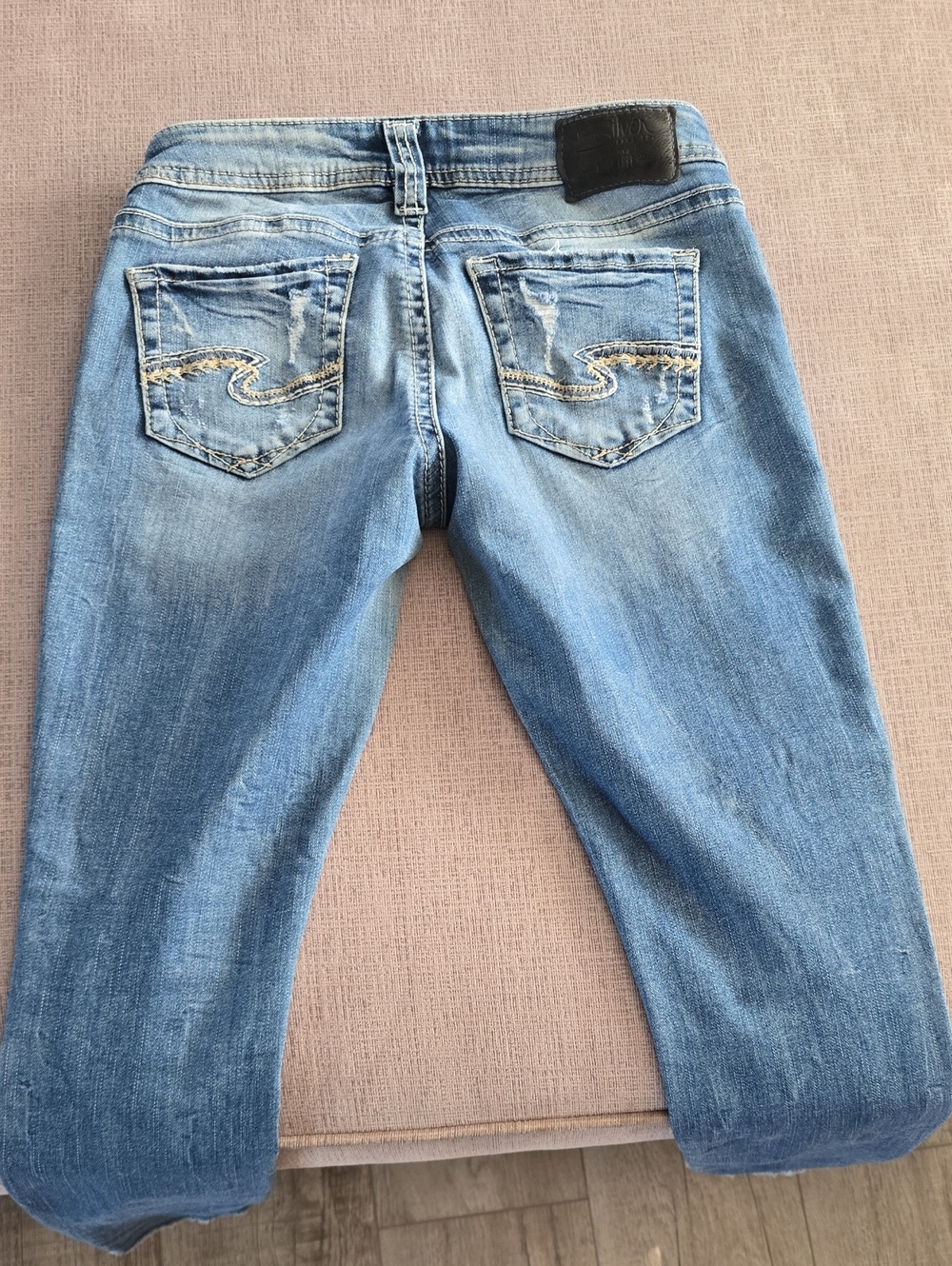 Silver Jeans Women's Light Blue Distressed Skinny Jeans